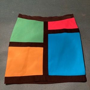 Colorblocked mini skirt